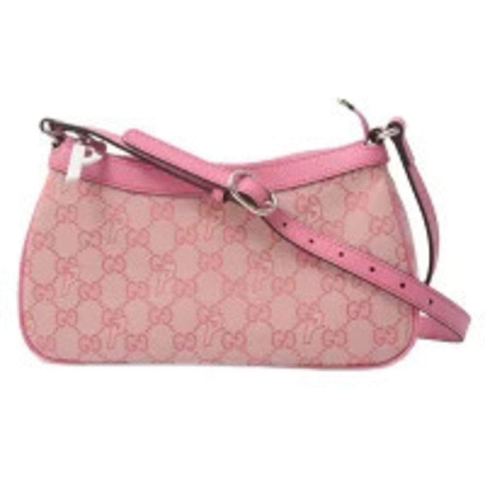 Gucci GG Canvas Half Moon Shoulder Bag Collaboration Pink